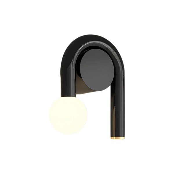 2-Light Arched Iron U-shaped Line Wall Sconce LED Matte Black Bathroom Vanity Lights - Image 9