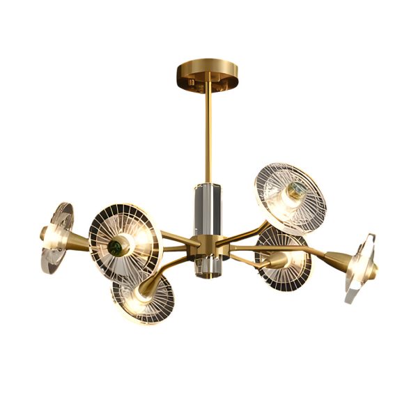 6/8 Lights Flowers Crystal 3 Step Dimming Copper Post-Modern Chandelier - Image 9