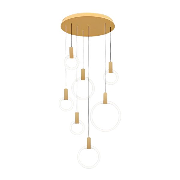 Minimalist Rings Stepless Dimming LED Nordic Duplex Stair Chandelier - Image 6