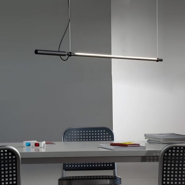 47.2-in Minimalist Black Acrylic Linear LED Pendant Light - Image 3
