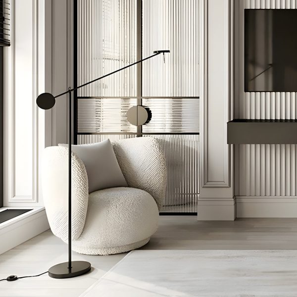 Black Adjustable Arm Invisible LED Floor Lamp - Image 2