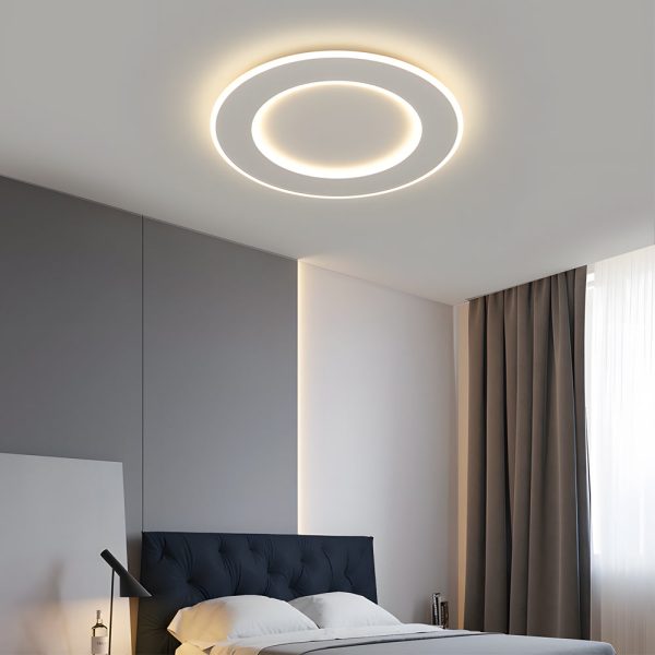 White Dimmable LED Circle Flush Ceiling Light - Image 3