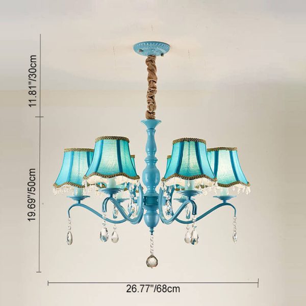 Modern Creative Cone Iron Crystal Fabric 5/6/8 Light Chandelier - Image 4