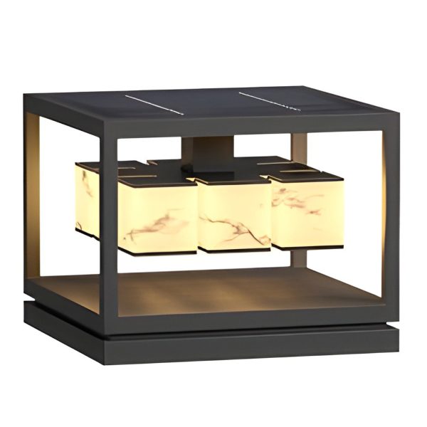 Square LED Waterproof Modern Solar Deck Post Lights Pillar Light Post Caps Lights - Image 12
