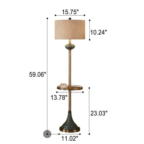 European Light Luxury With Plate Ceramic Hardware Fabric 1-Light Standing Floor Lamp - Image 5