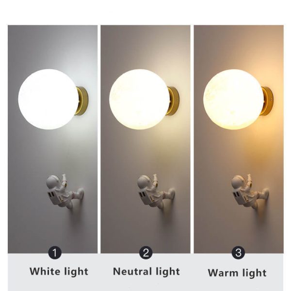 Creative Moon Astronaut 1-Light LED Wall Sconce Lamp - Image 8