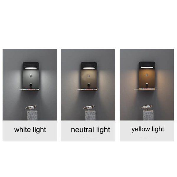 Modern Iron Square LED USB Rechargeable Wall Sconce Lamp - Image 10