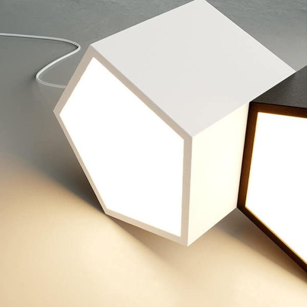 Modern Creative Square Geometric Iron LED Macaron Chandelier - Image 11