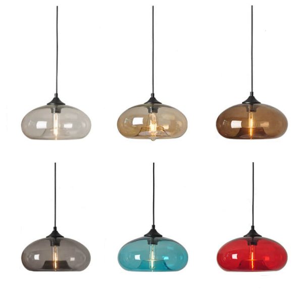 Creative Colored Glass Oval 1-Light Pendant Light - Image 18
