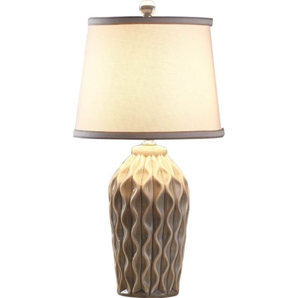 Modern Simple Fabric Ice Cracked Ceramics 1-Light Table Lamp - Image 11