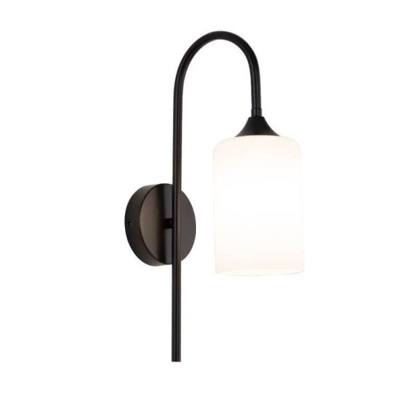 Modern Minimalist Glass Cylindrical Shade Bending Arm 1-Light Wall Sconce Lamp - Image 7