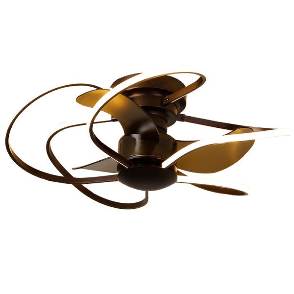 Modern Creative Cage LED Semi-Flush Mount Ceiling Fan Light - Image 5