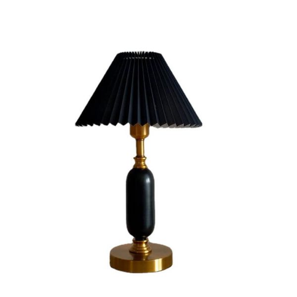 Retro Pleated Shade Column Base 1-Light Table Lamp - Image 3