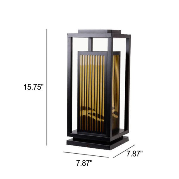 Modern Chinese Square Cage Outdoor Waterproof 1-Light Lawn Path Light - Image 13