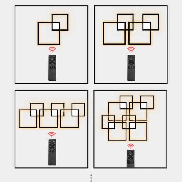 Minimalist Square Combination LED Iron Wall Sconce Lamp - Image 7