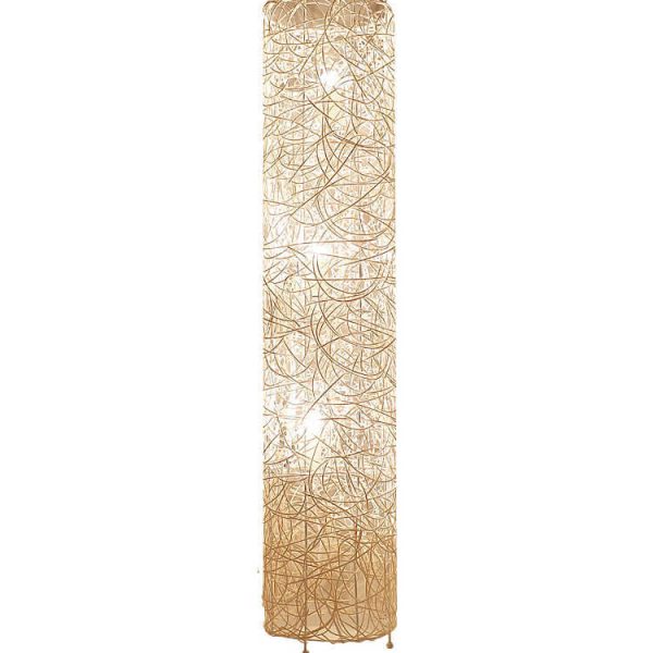 Minimalist Rattan Weaving Column Shaped 3-Light Standing Floor Lamp - Image 3