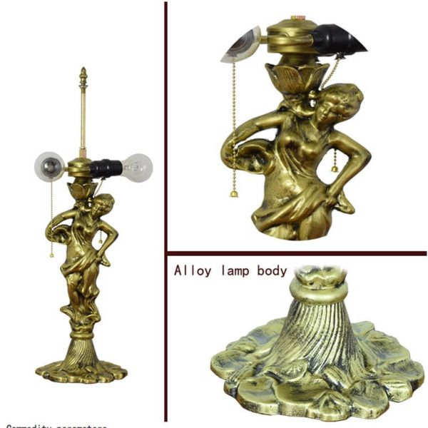 Tiffany Mediterranean Dragonfly Stained Glass 3-Light Zipper Table Lamp - Image 8