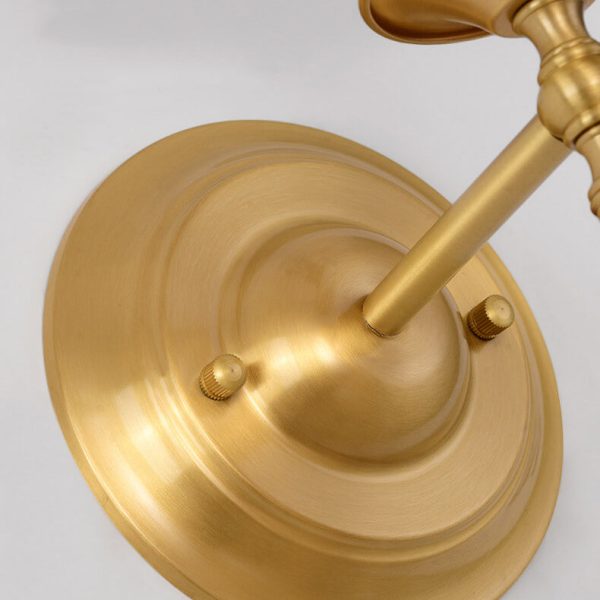 Modern Brass Fabric Shade 1/2 Light Wall Sconce Lamp - Image 11