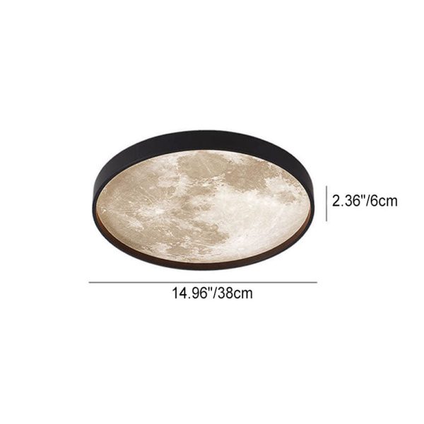Nordic Creative Moon Round LED Flush Mount Ceiling Light - Image 11