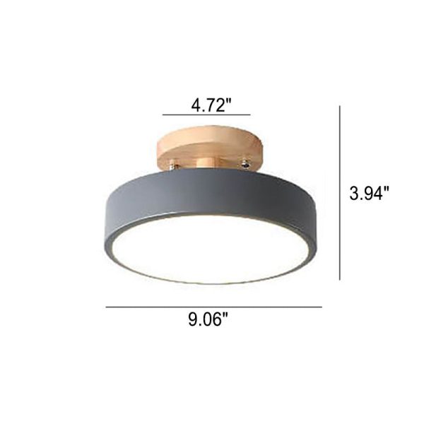 Nordic Log Round LED Semi-Flush Mount Ceiling Light - Image 10