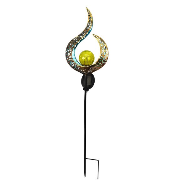 Mystical Moon & Sun Flame Iron Hollow Projector Solar Garden Light - Image 16