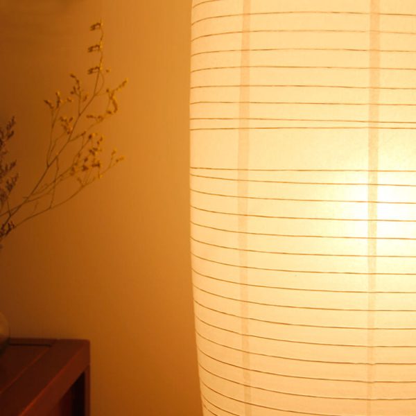 Nordic Minimalist Rice Paper Column 2-Light Standing Floor Lamp - Image 12