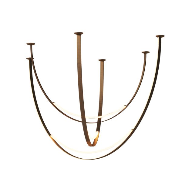 1/3 Leather Belts LED Pendant Light Modern LED Staircase Chandelier - Image 7