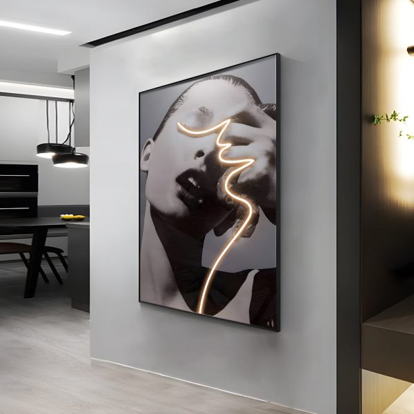 LED Crystal Porcelain Lady Profile Wall Painting - Image 3