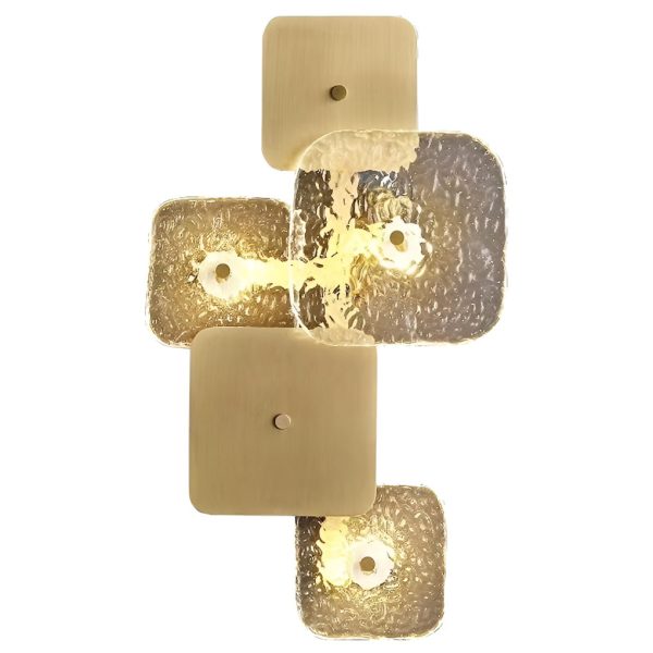 Creative Rounded Square Glass Copper LED Modern Wall Sconce Lighting - Image 10