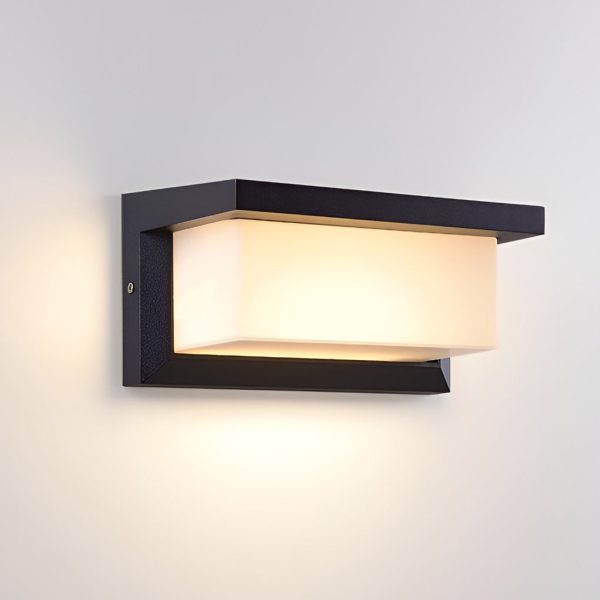 Rectangle Waterproof Light Control Induction Black Modern Solar Sconces - Image 6