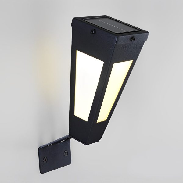 Waterproof Intelligent Metal LED Black Modern Solar Outdoor Wall Light - Image 5