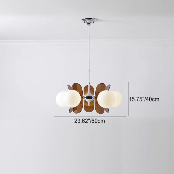 Modern Mid-Century Acrylic Magic Bean Glass Shade 3/5/6/8-Light Chandelier For Living Room - Image 9