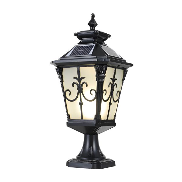 Retro Pattern Waterproof LED European Style Solar Fence Post Lights - Image 8