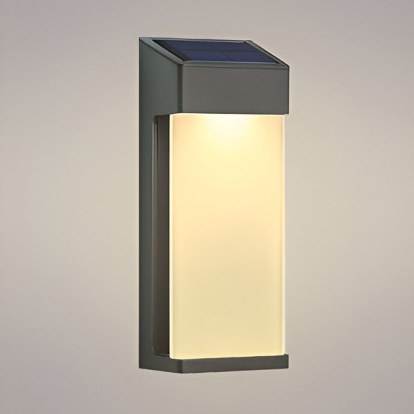 2 Pcs Rectangular LED Light-controlled Waterproof Outdoor Solar Sconce Lighting - Image 7