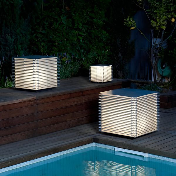 Square Grids Waterproof IP65 LED Black Modern Outdoor Lights Lawn Lamp - Image 2