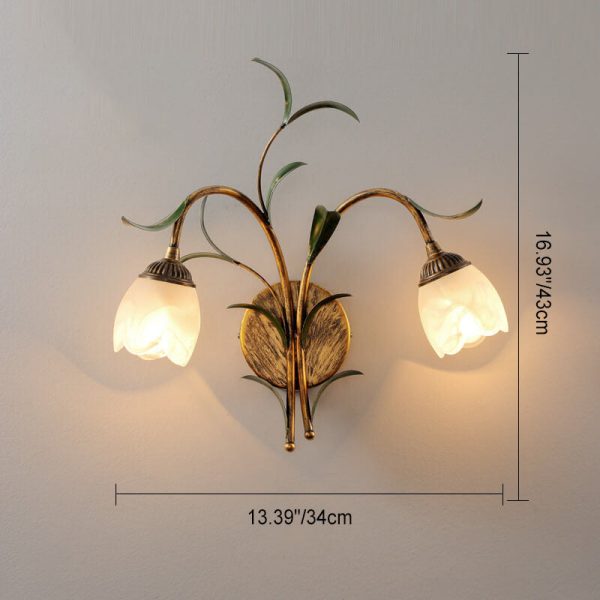Modern Minimalist Art Glass Flower 1/2-Light Wall Sconce Lamp - Image 6