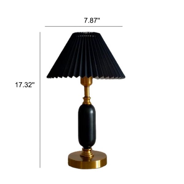 Retro Pleated Shade Column Base 1-Light Table Lamp - Image 4