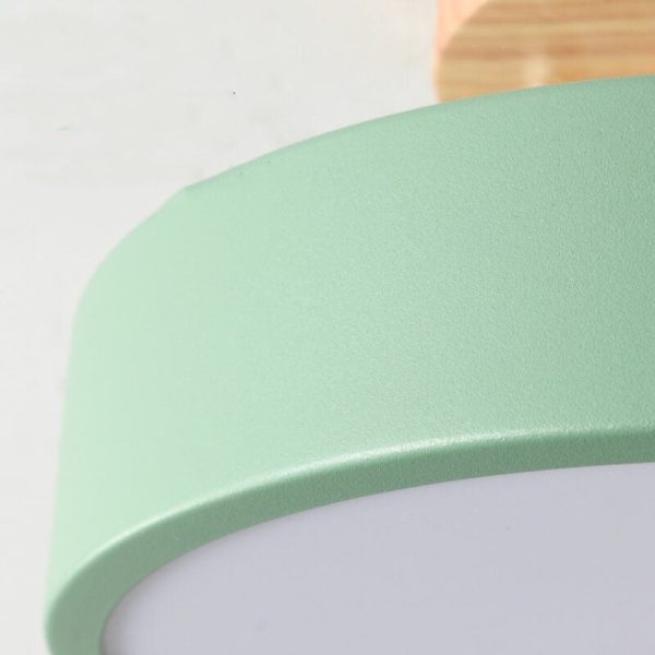 Nordic Log Round LED Semi-Flush Mount Ceiling Light - Image 4