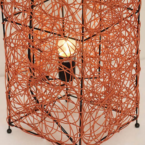 Minimalist Rattan Weaving Column Shaped 3-Light Standing Floor Lamp - Image 4