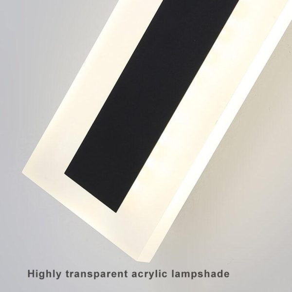 Minimalistic Elongated Bar Shaped 1-Light LED Acrylic Outdoor Waterproof Wall Light - Image 9