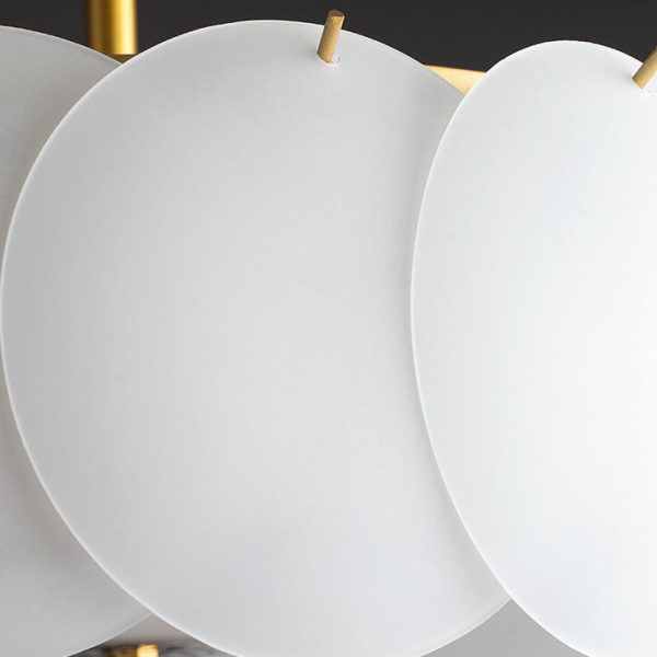 French Glass Round Drum 5/6 Light Semi-Flush Mount Ceiling Light - Image 8