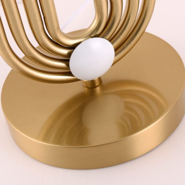 Modern Luxury Fabric Gold Oval Ring Base 1-Light Table Lamp - Image 8