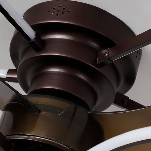 Modern Creative Cage LED Semi-Flush Mount Ceiling Fan Light - Image 7