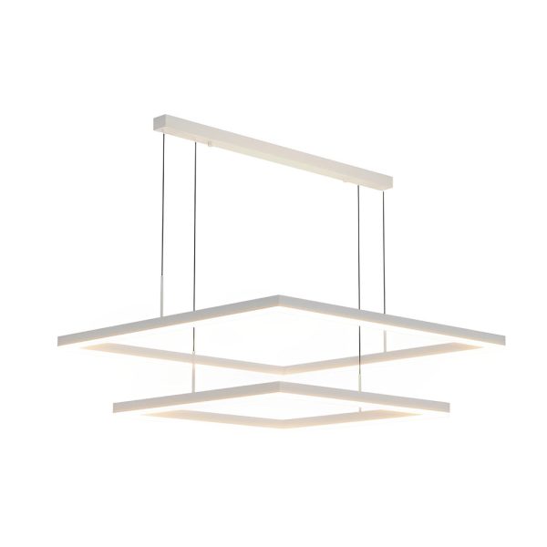 Ultra Thin Square Rings Three Step Dimming LED White Modern Chandelier - Image 6