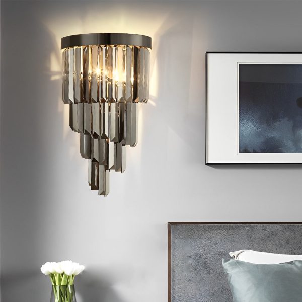 Creative Crystal Metal Three Step Dimming LED Post-Modern Wall Lamp - Image 2