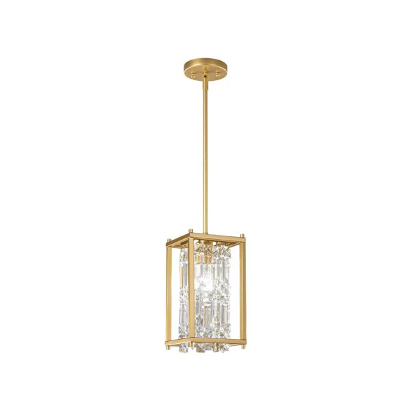 Round Square Iron Frame Crystal Shade Luxury Modern Chandelier Ceiling Lights - Image 10