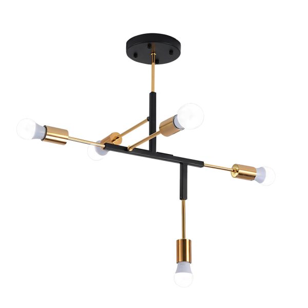 5 Lights LED Creative Branch Electroplated Iron Modern Chandelier Ceiling Lights - Image 15
