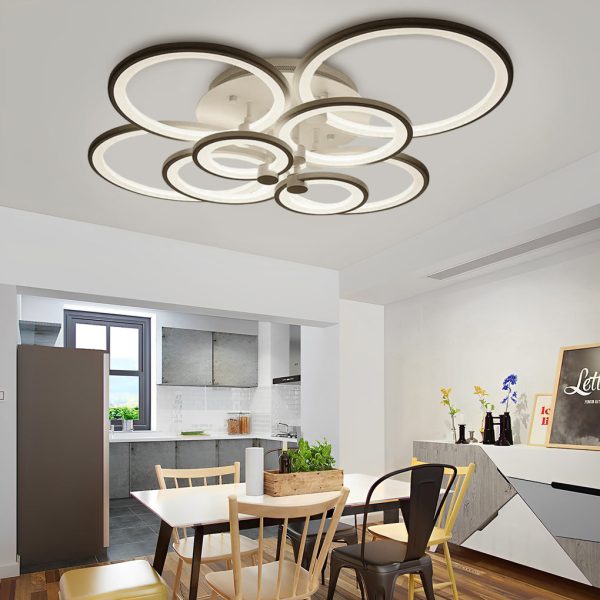 Multi Circles Dimmable LED Modern Ceiling Lights Flush Mount Lighting - Image 5