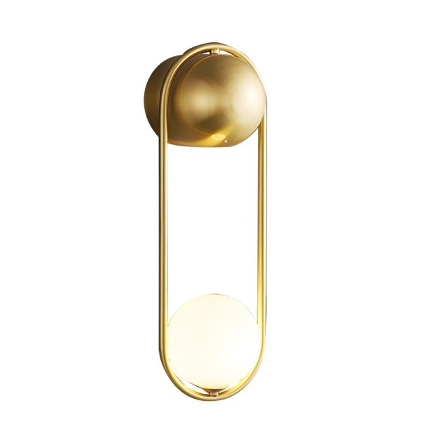 Mila Wall Sconce 1-light Glass Globe Wall Light - Gold/Black - Image 9