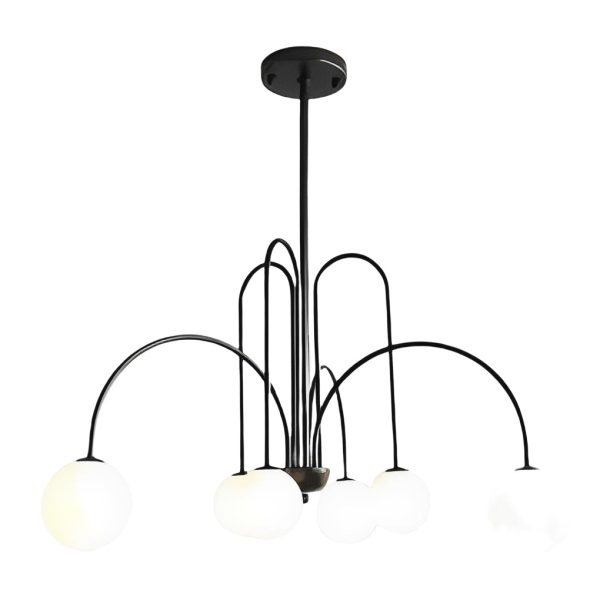 6/8 Lights Iron Glass Creative Nordic Chandelier Ceiling Light Fixture - Image 10